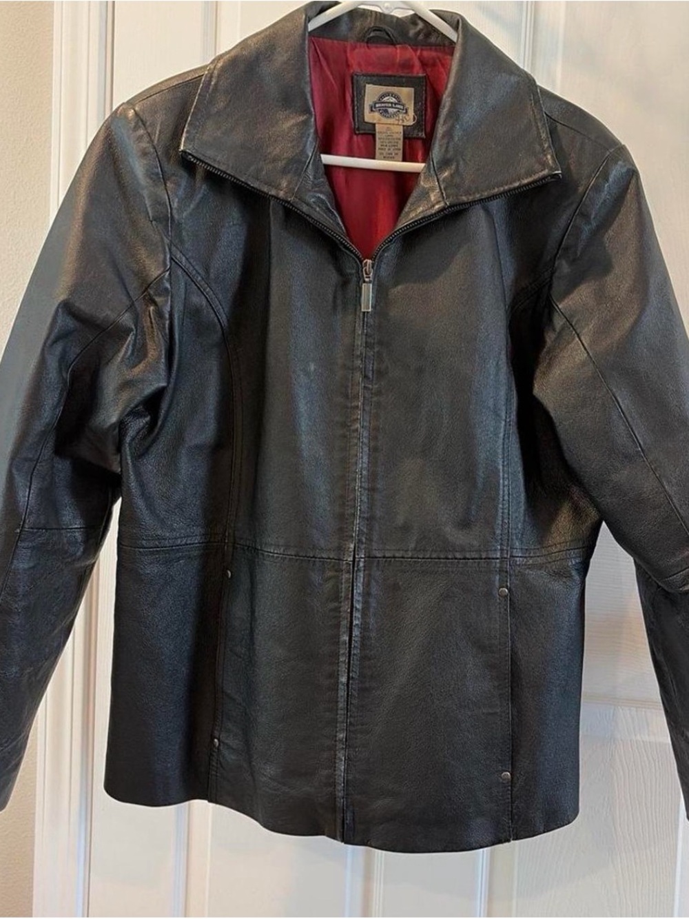 Black Leather Zip-Up Jacket - Shaver Lake